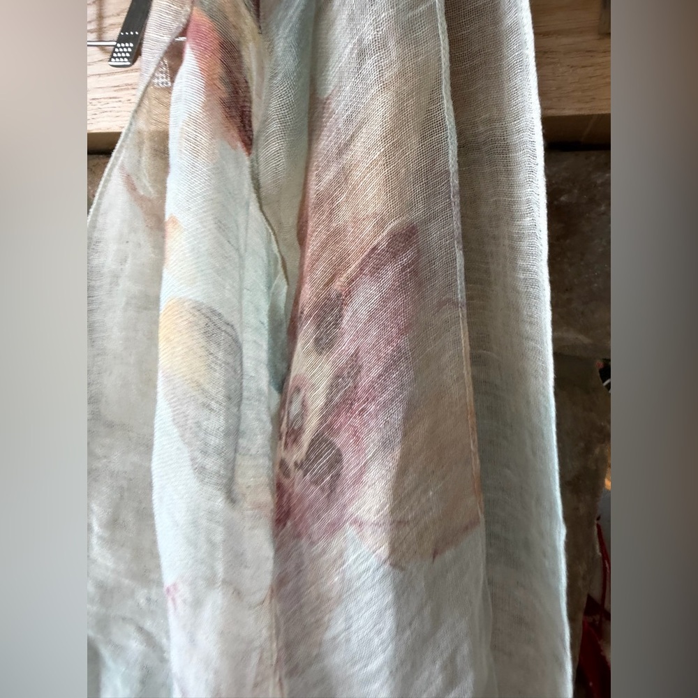 Pure J.Jill Watercolor Floral Scarf linen and cotton - Picture 5 of 8